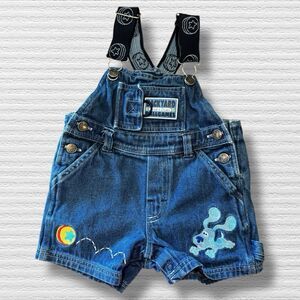 Vintage 2002 Blue’s Clues Denim Shortalls 12M Kids Headquarters Y2K Overalls